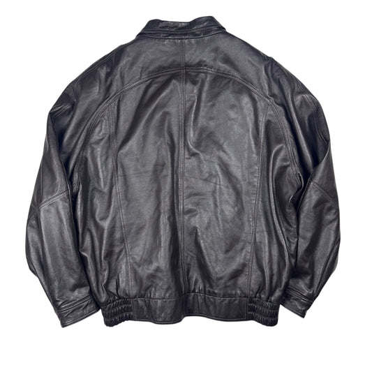 Vintage Leather Jacket Black Smooth Nappa Leather (XXL)