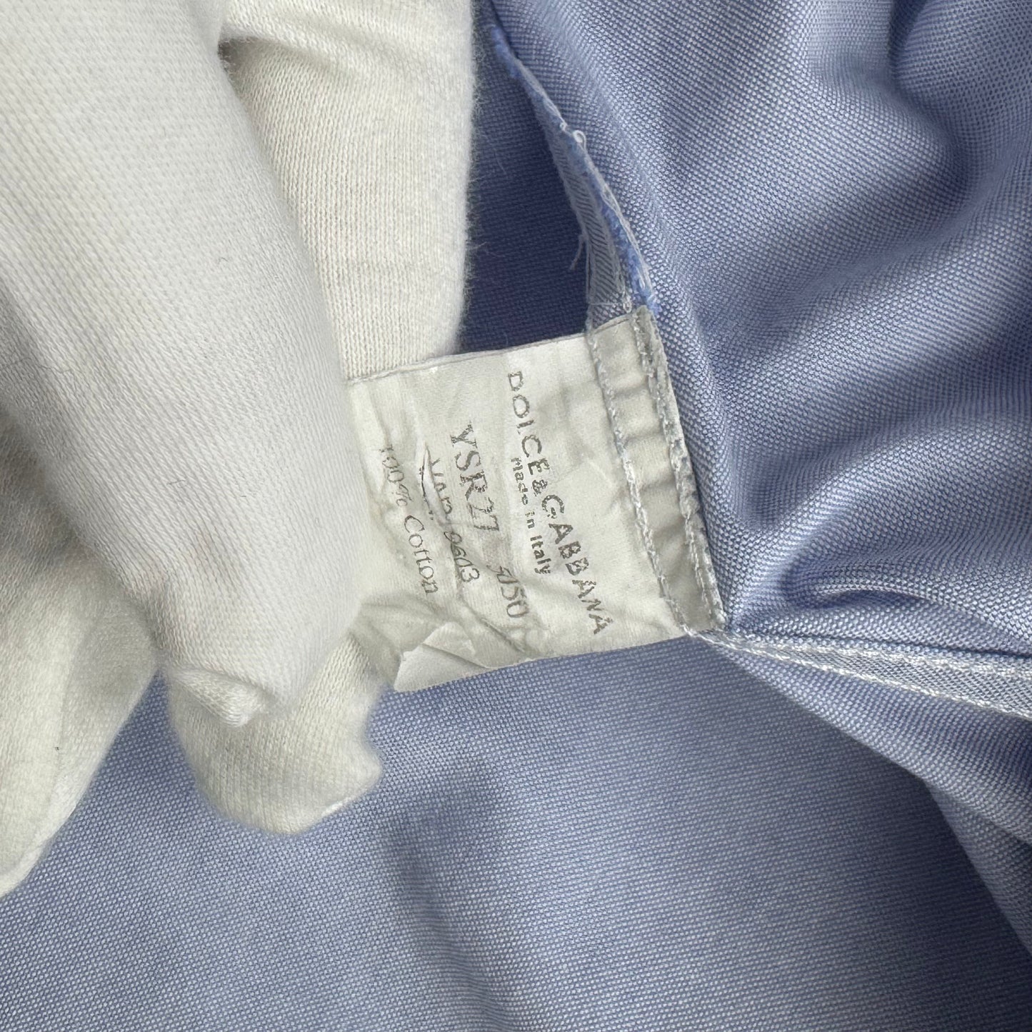 Dolce & Gabbana Shirt Light Blue Smooth Cotton (M)