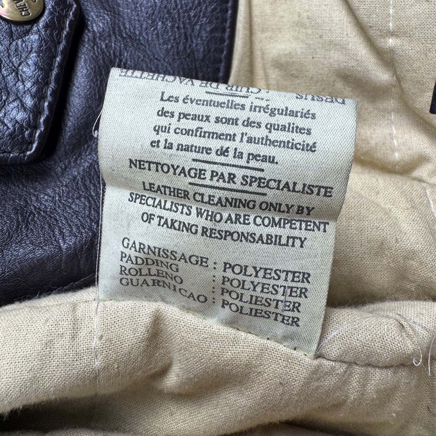 Chevignon Dark Grey Brown Cow Leather Aviator Jacket (XXL)