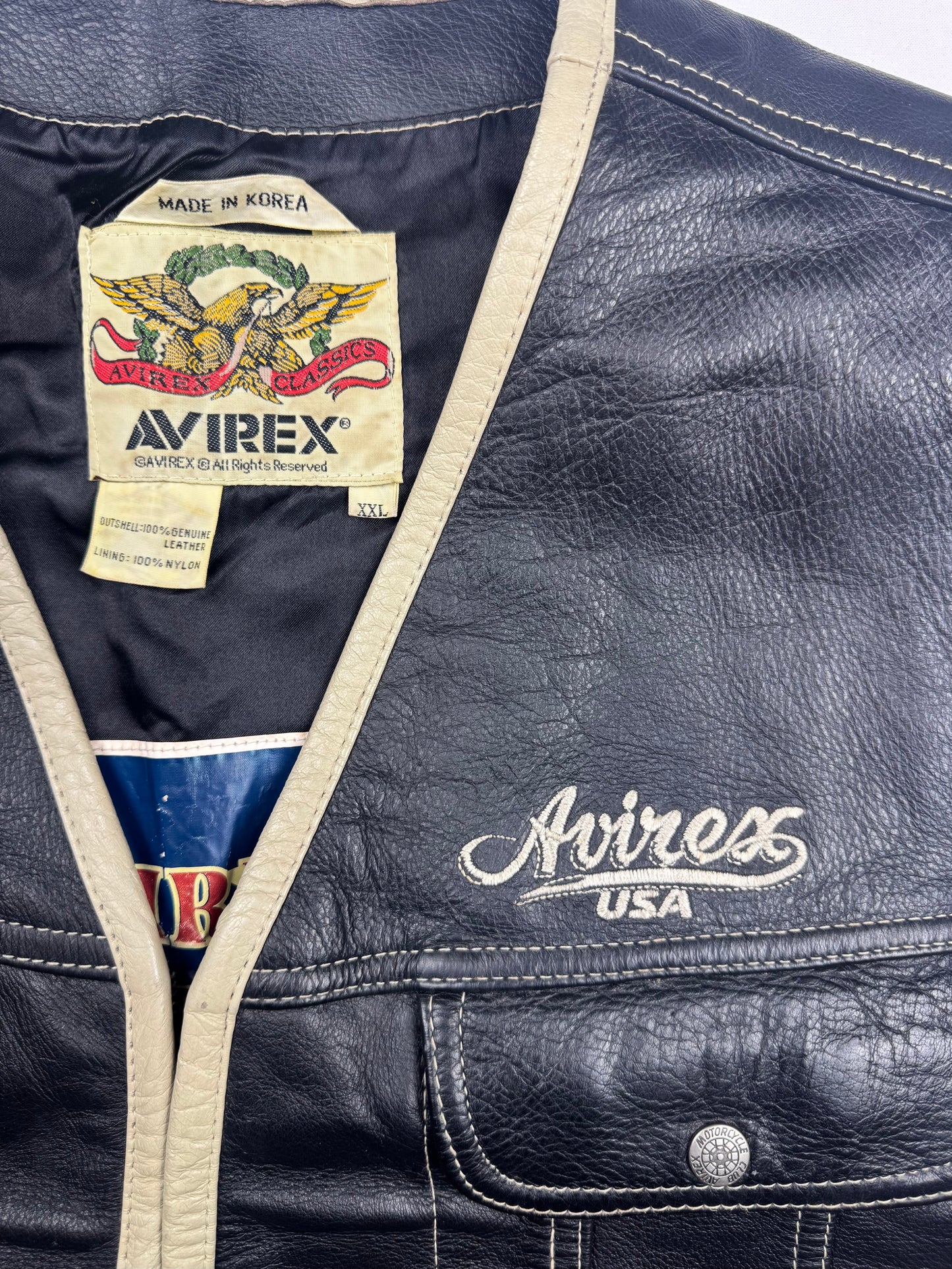 Avirex Structured Leather Vest (XL)