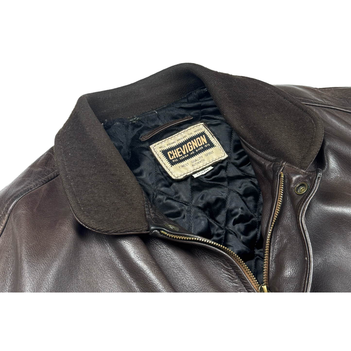 Chevignon Leather Flight Jacket Brown (XXL)