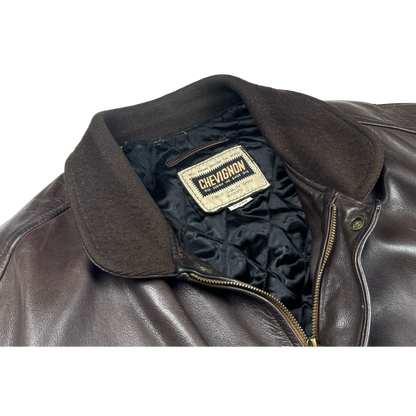 Chevignon Leather Flight Jacket Brown (XXL)