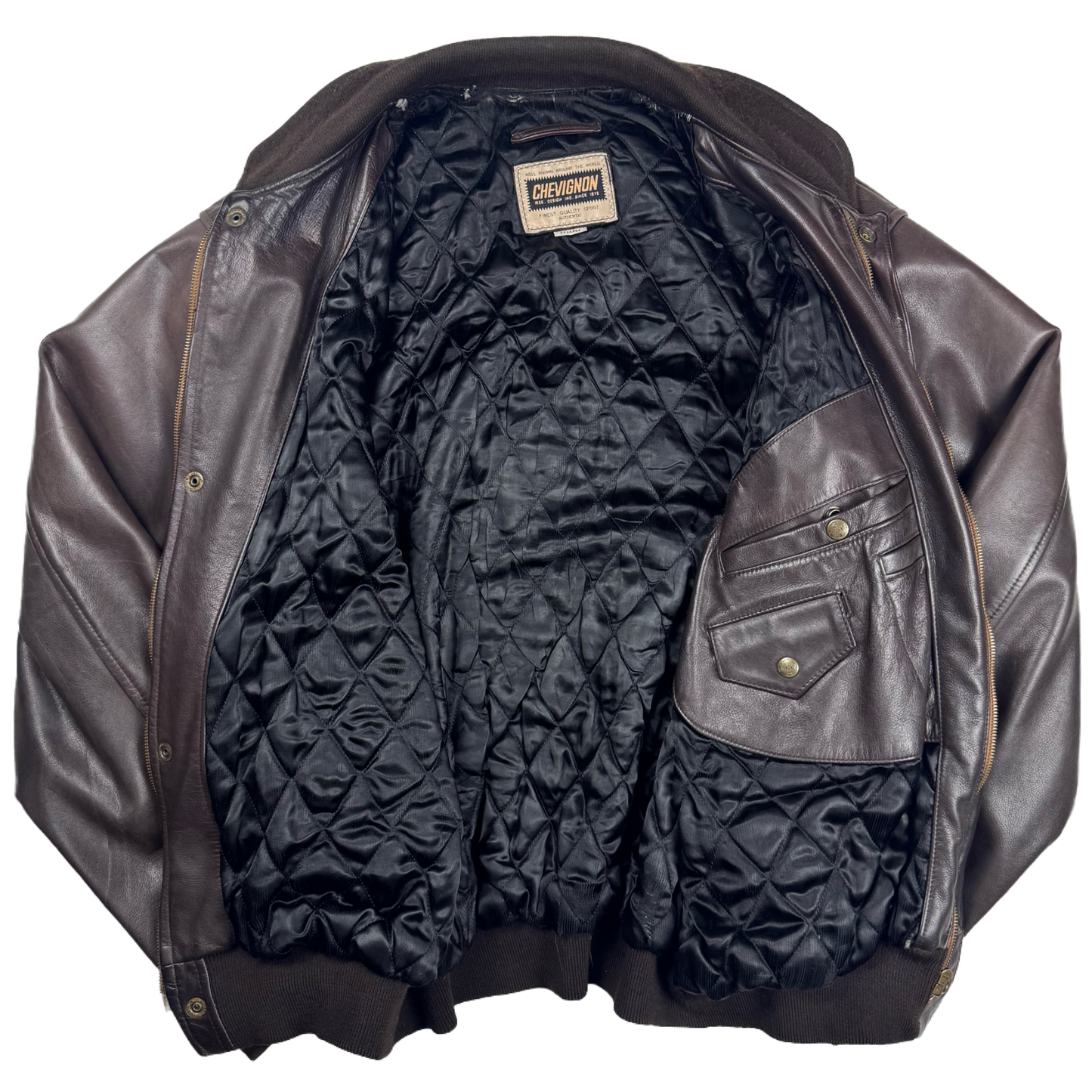 Chevignon Leather Flight Jacket Brown (XXL)
