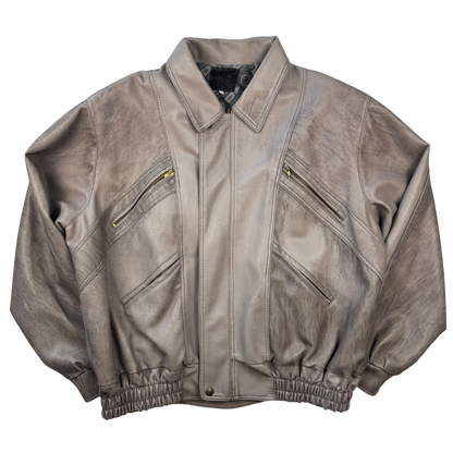 Stone Washed Leather Jacket (XXL)