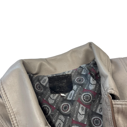 Stone Washed Leather Jacket (XXL)