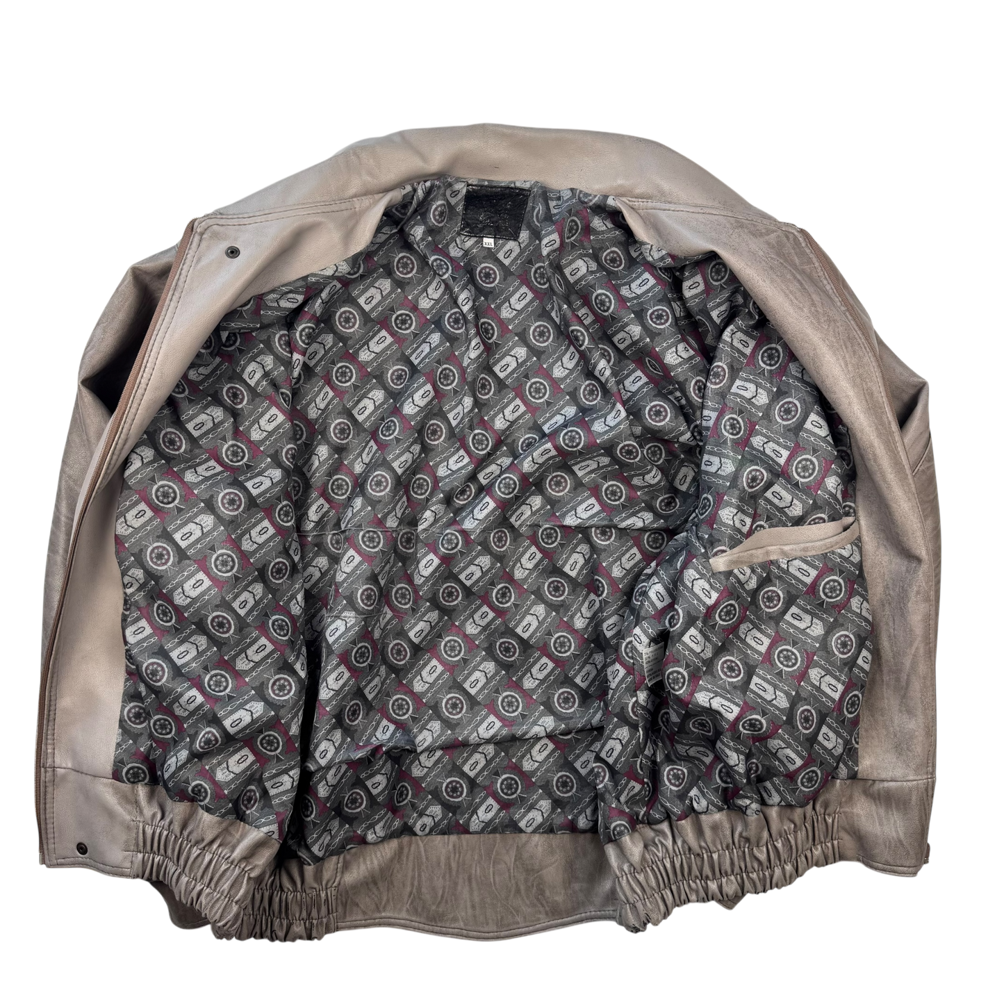 Stone Washed Leather Jacket (XXL)