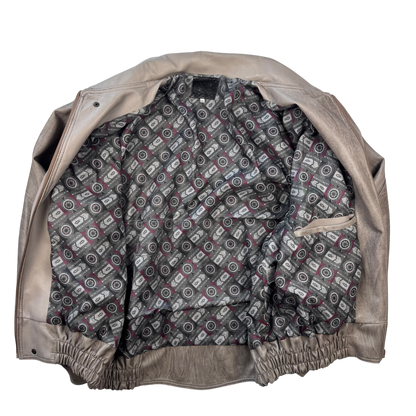 Stone Washed Leather Jacket (XXL)