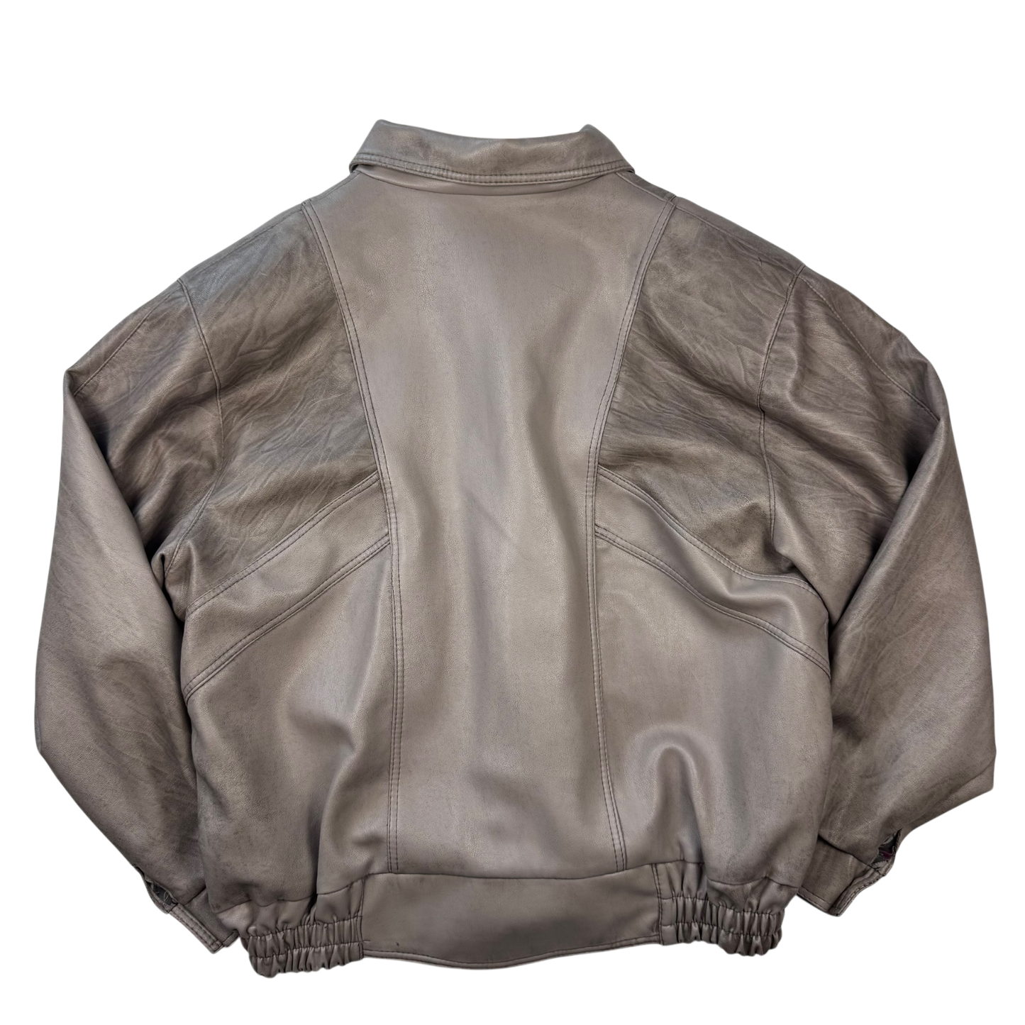 Stone Washed Leather Jacket (XXL)