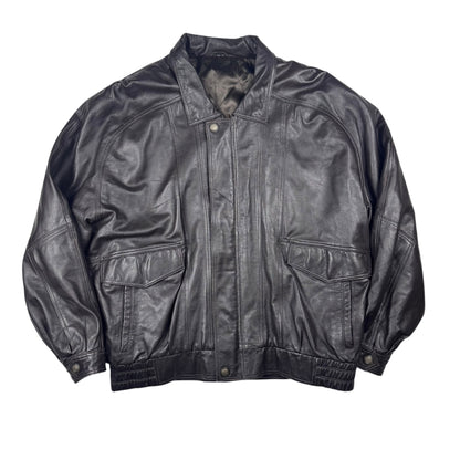Vintage Leather Jacket Black Smooth Nappa Leather (XXL)
