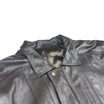 Vintage Leather Jacket Black Smooth Nappa Leather (XXL)