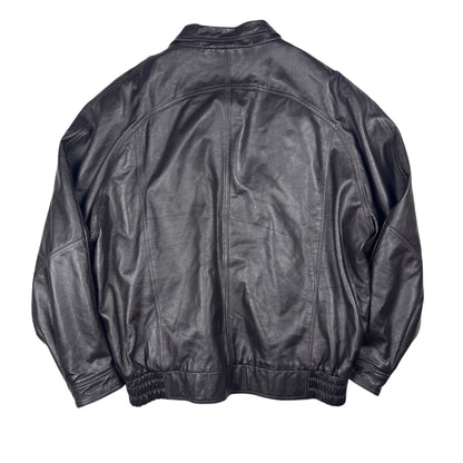 Vintage Leather Jacket Black Smooth Nappa Leather (XXL)