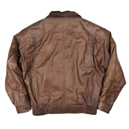Vintage Leather Jacket Brown Soft Aged Leather (M)