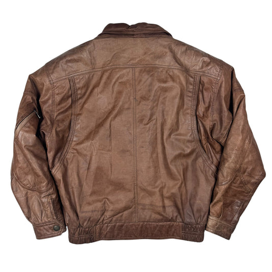 Vintage Leather Jacket Brown Soft Aged Leather (M)