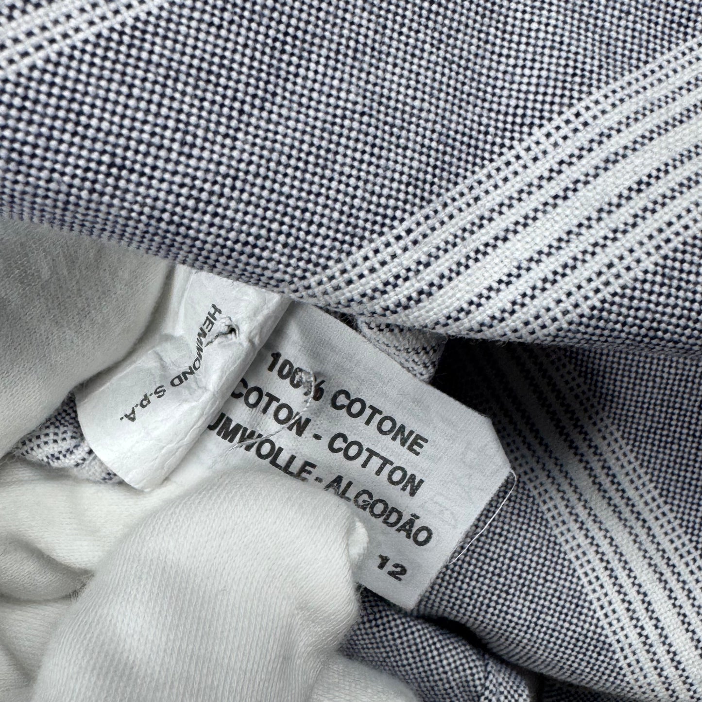 Valentino Striped Shirt Blue Grey Textured Cotton (L)