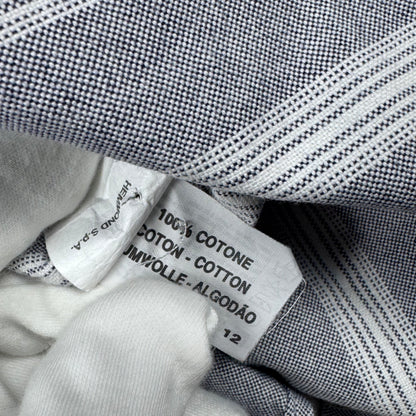 Valentino Striped Shirt Blue Grey Textured Cotton (L)