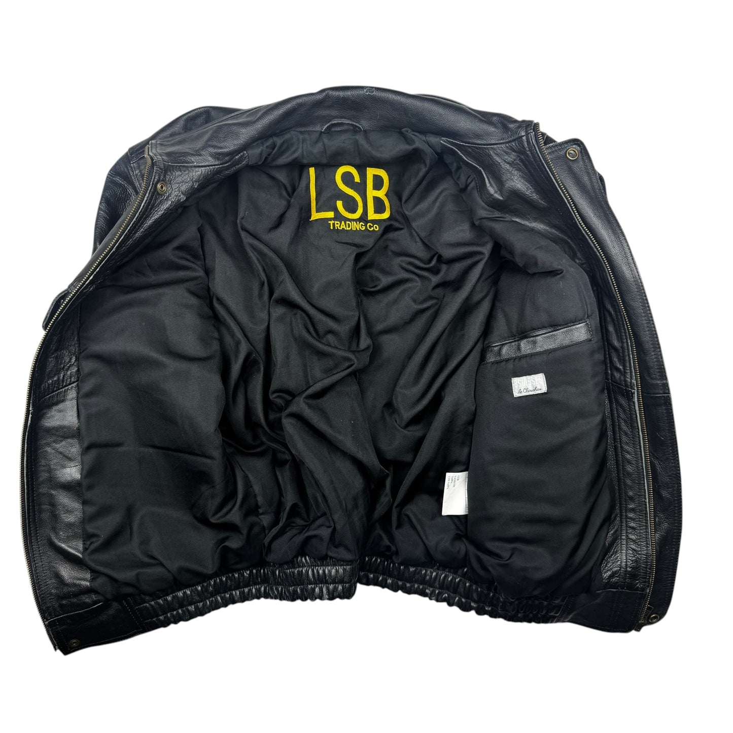 Vintage Cow Nappa Leather Jacket Black Boxy Fit (S)