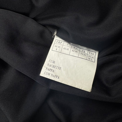 Vintage Cow Nappa Leather Jacket Black Boxy Fit (S)