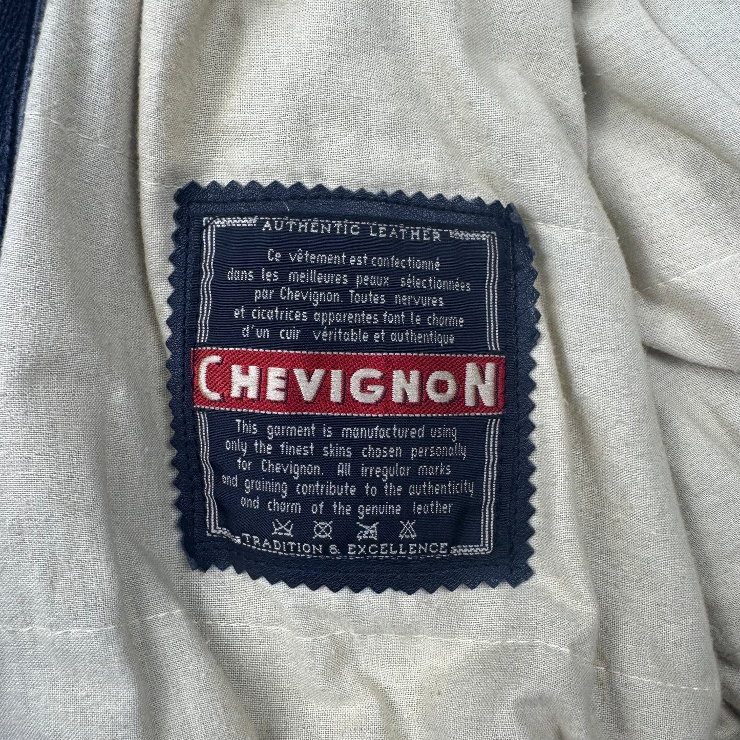 Chevignon Vintage Black Cow Leather Aviator Jacket (M)
