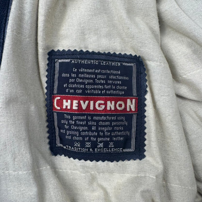 Chevignon Vintage Black Cow Leather Aviator Jacket (M)