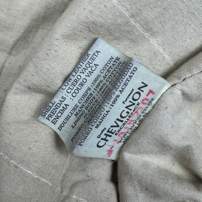 Chevignon Dark Grey Brown Cow Leather Aviator Jacket (XXL)