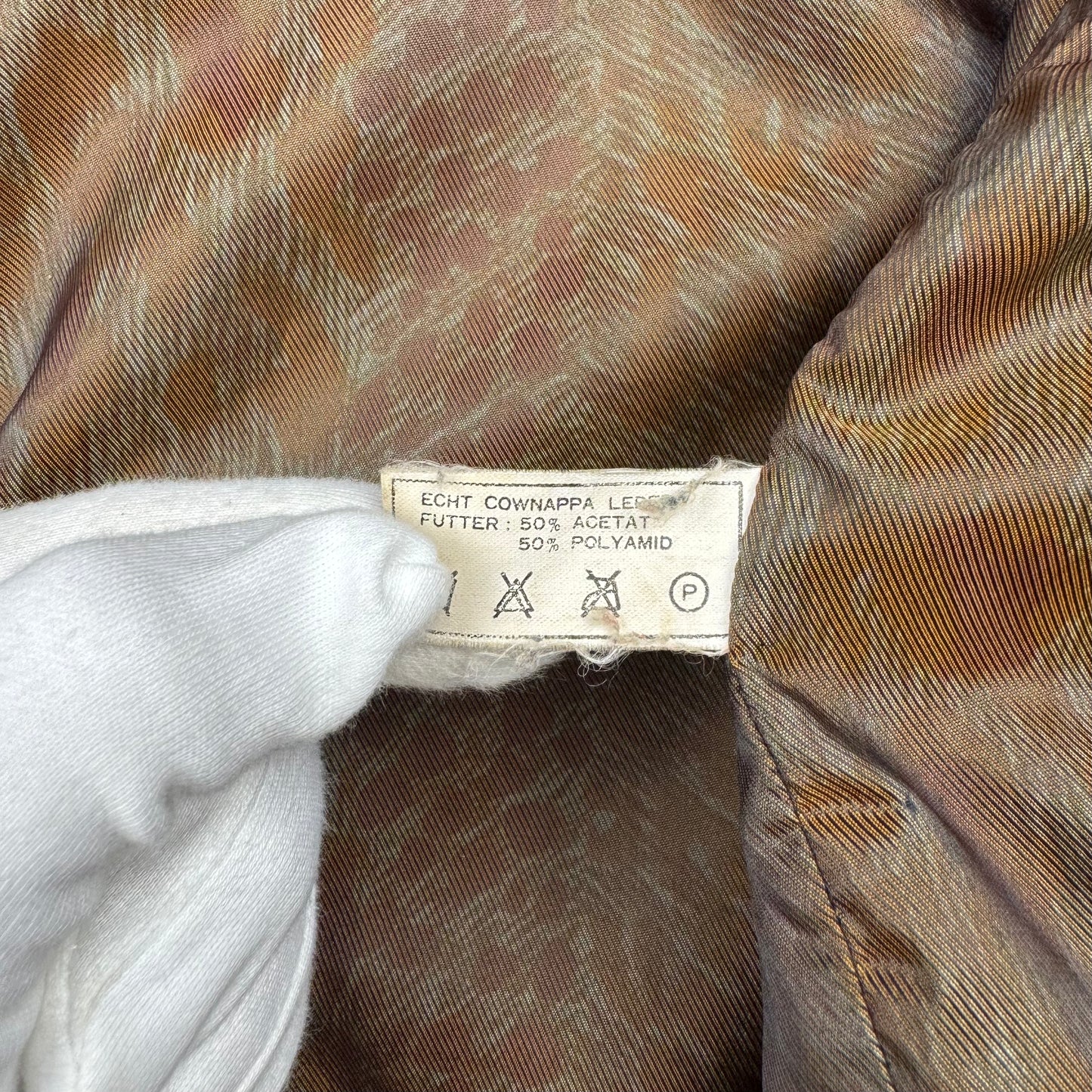 Vintage Light Brown Cow Nappa Leather Utility Jacket (XL)