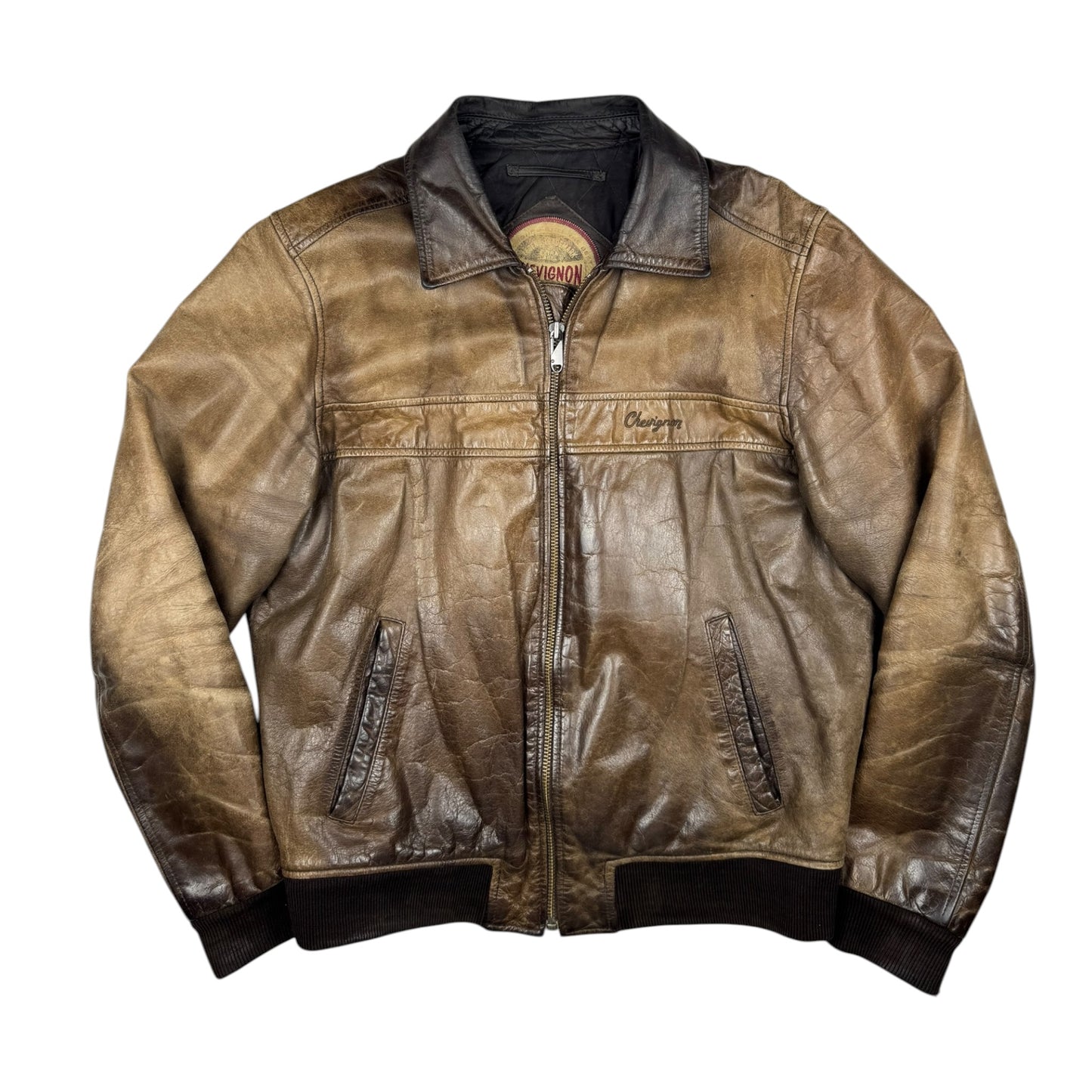 Chevignon Marble Buffalo Leather Jacket (L)