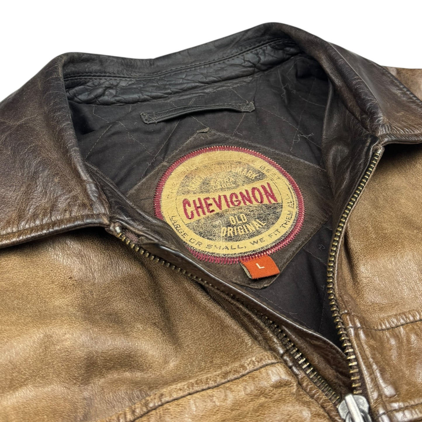 Chevignon Marble Buffalo Leather Jacket (L)