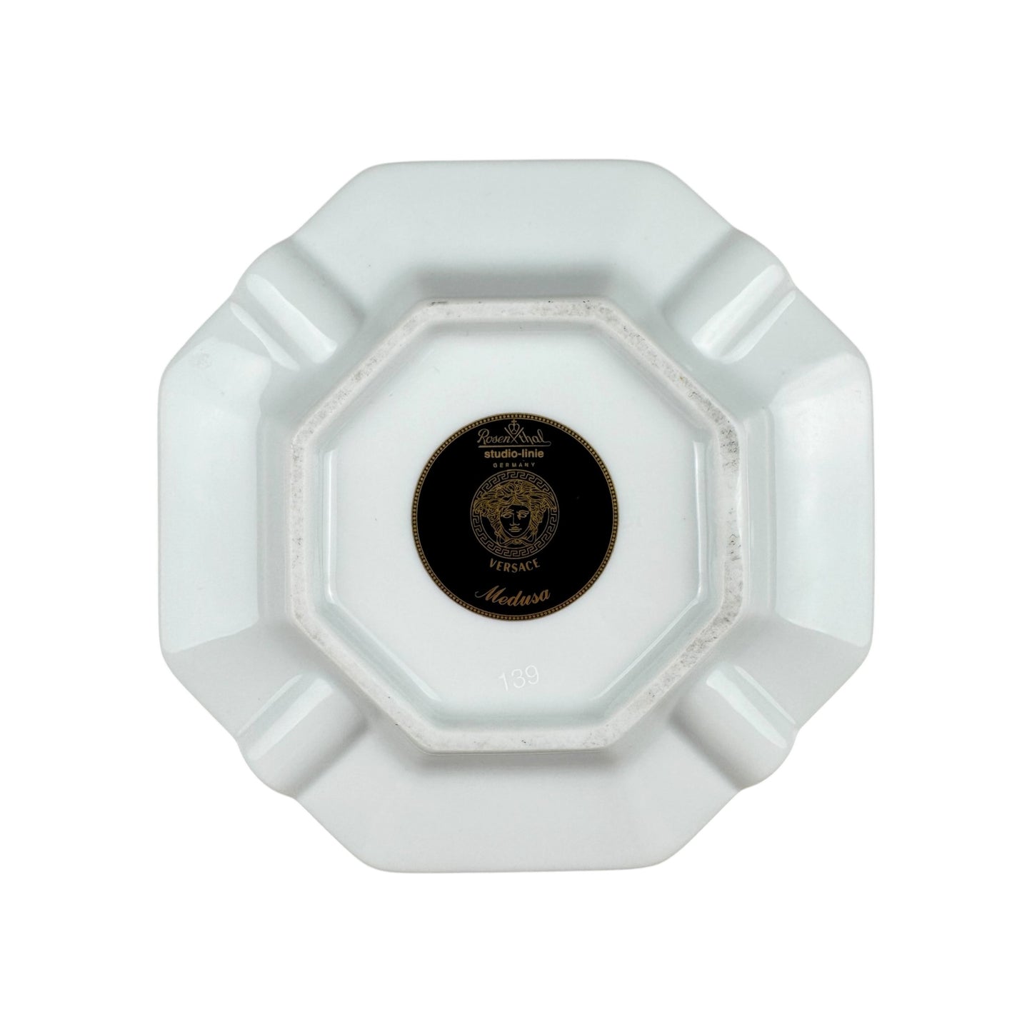 Versace X Rosenthal Medusa Baroque Porcelain Ashtray – Red & Gold