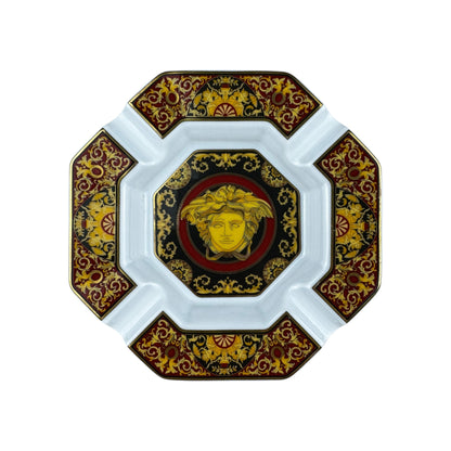 Versace X Rosenthal Medusa Baroque Porcelain Ashtray – Red & Gold
