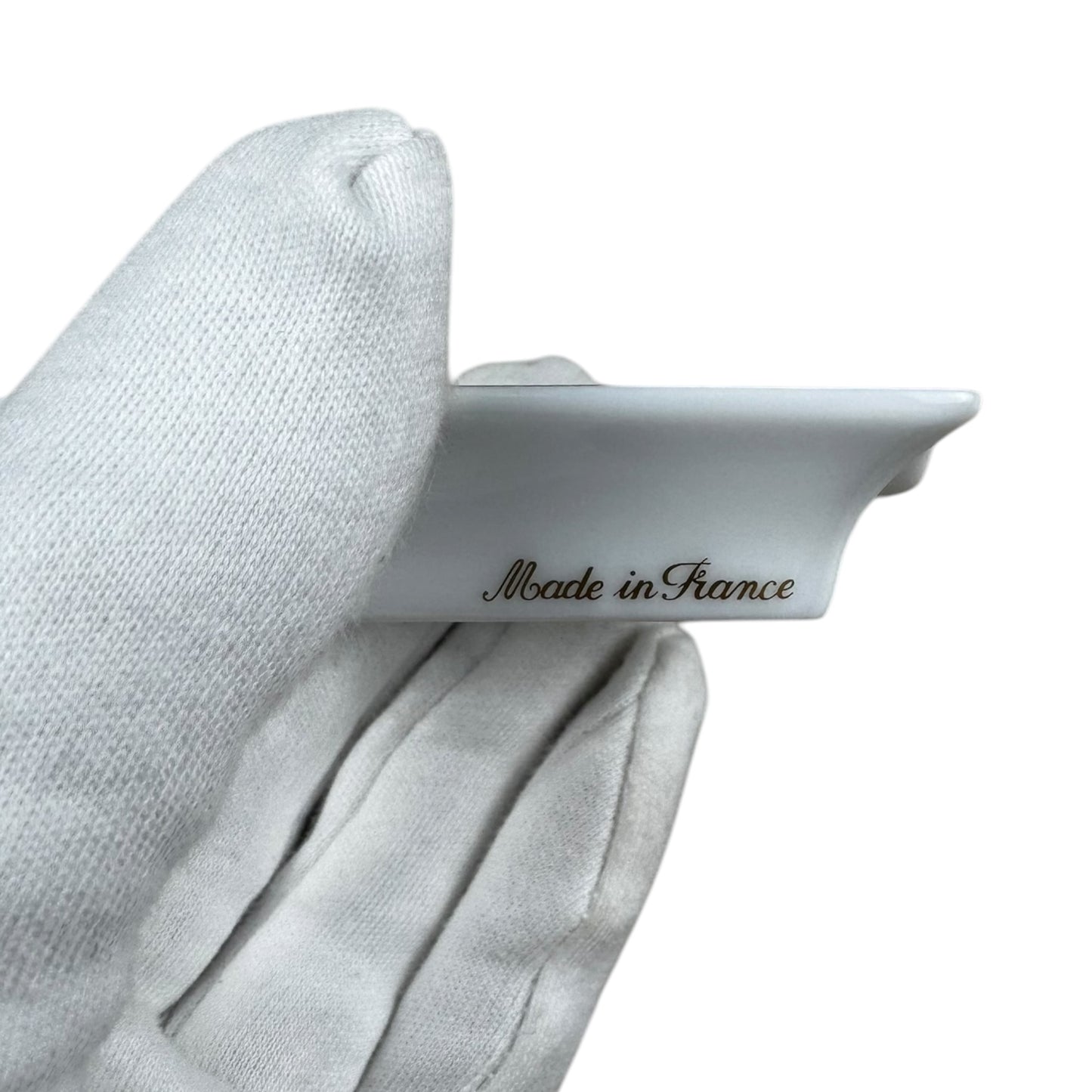 Hermés Tiny Sky Blue Porcelain Ashtray with Sun Motif – Gold Rim