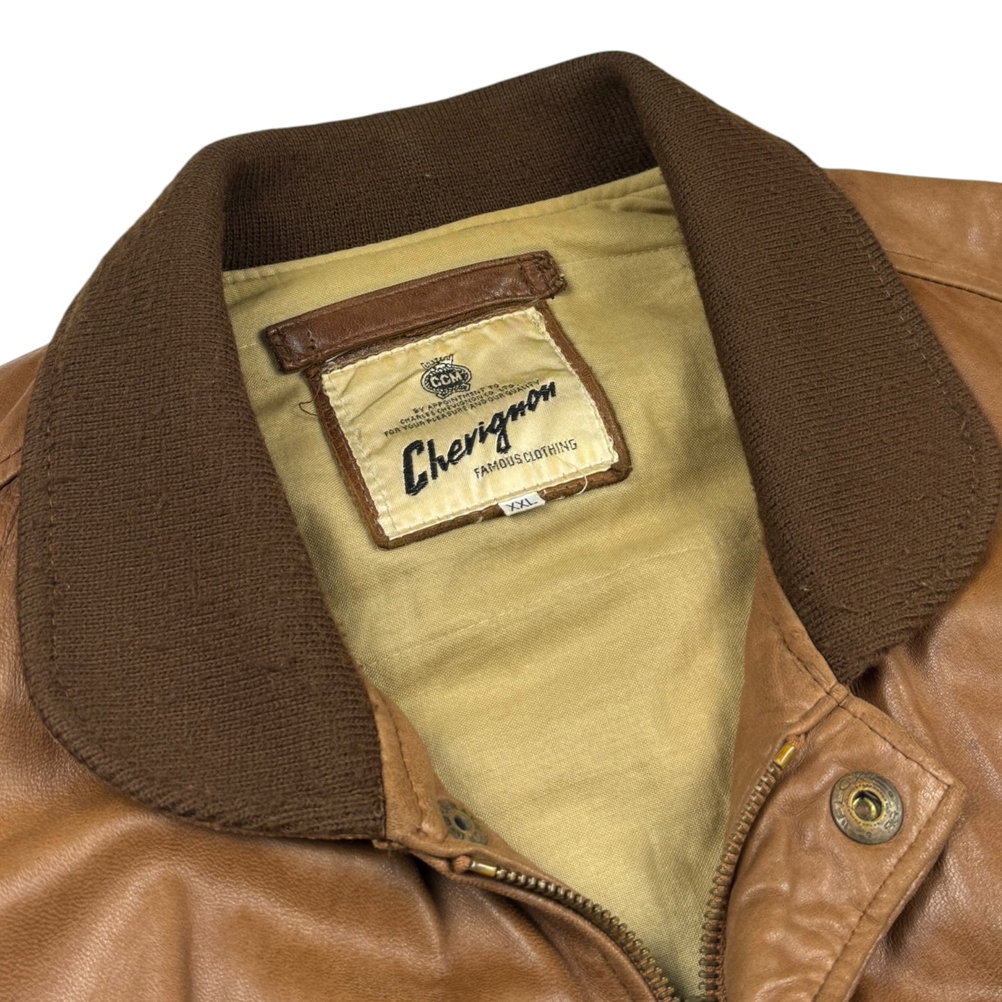 Chevignon Soft Leather Bomber Jacket Brown (XXL)
