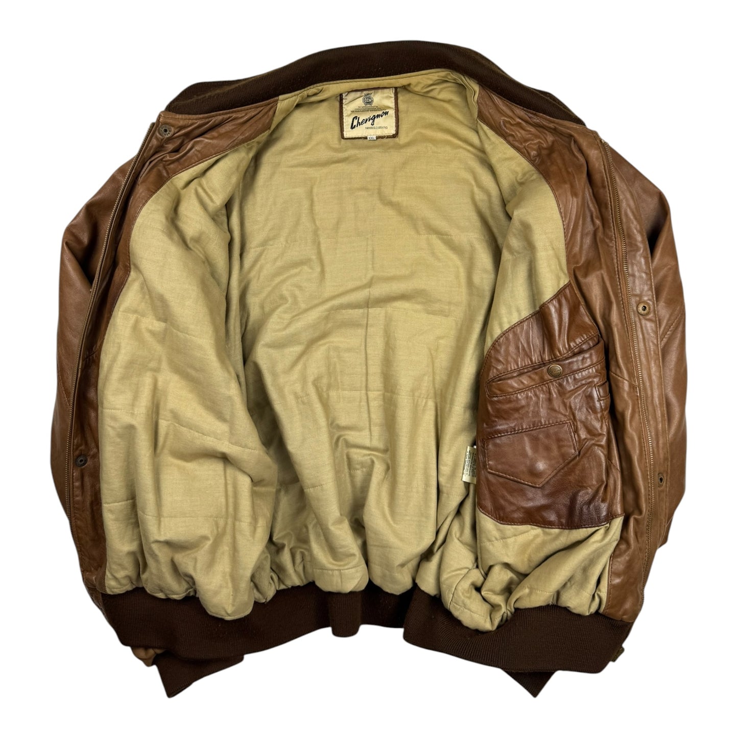 Chevignon Soft Leather Bomber Jacket Brown (XXL)