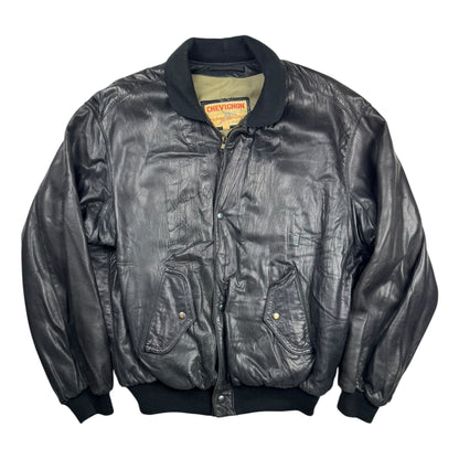 Chevignon Expression Leather Bomber Jacket Black (XXL)
