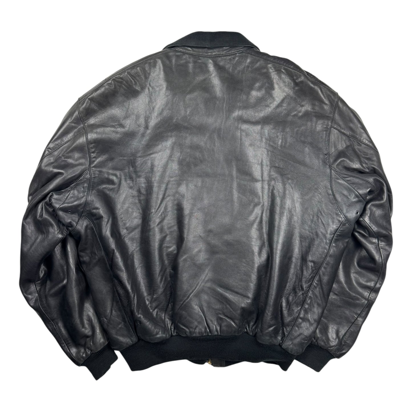 Chevignon Expression Leather Bomber Jacket Black (XXL)