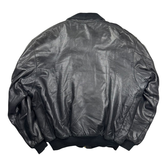 Chevignon Expression Leather Bomber Jacket Black (XXL)