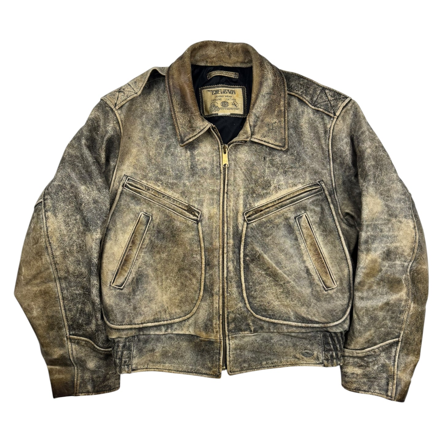 Chevignon Patina Flying Leather Jacket (S)