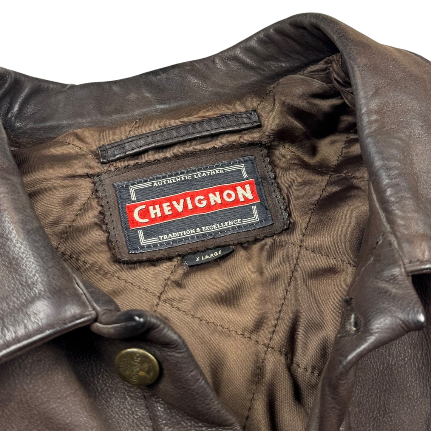 Chevignon Waxed Dark Brown Nubuck Leather Trucker Jacket (XL)