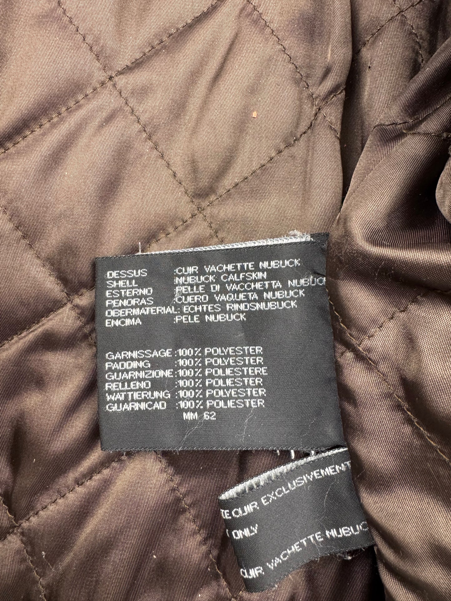 Chevignon Waxed Dark Brown Nubuck Leather Trucker Jacket (XL)