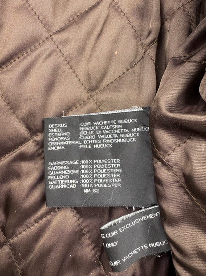 Chevignon Waxed Dark Brown Nubuck Leather Trucker Jacket (XL)