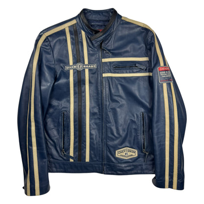 Chevignon “Seven Roads” Buffalo Leather Racing Jacket (L)