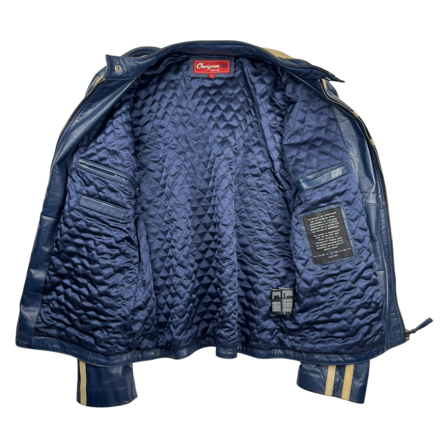 Chevignon “Seven Roads” Buffalo Leather Racing Jacket (L)