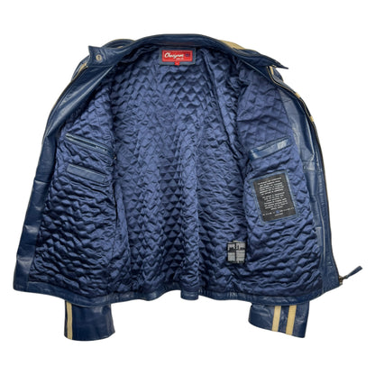 Chevignon “Seven Roads” Buffalo Leather Racing Jacket (L)