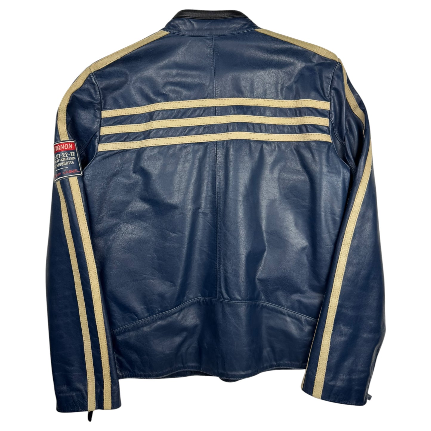 Chevignon “Seven Roads” Buffalo Leather Racing Jacket (L)