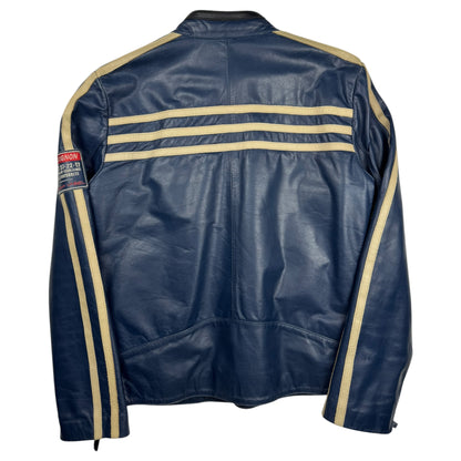 Chevignon “Seven Roads” Buffalo Leather Racing Jacket (L)
