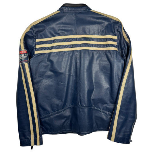 Chevignon “Seven Roads” Buffalo Leather Racing Jacket (L)