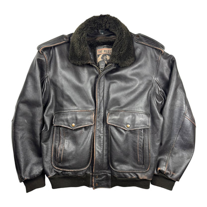 The Pilot Shearling Leather Bomber Jacket (L)