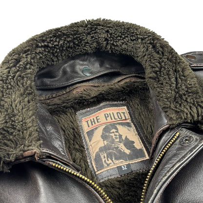 The Pilot Shearling Leather Bomber Jacket (L)