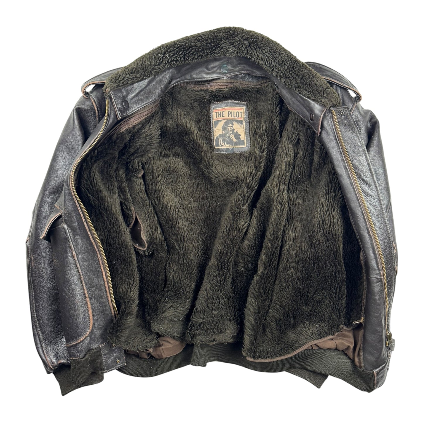 The Pilot Shearling Leather Bomber Jacket (L)