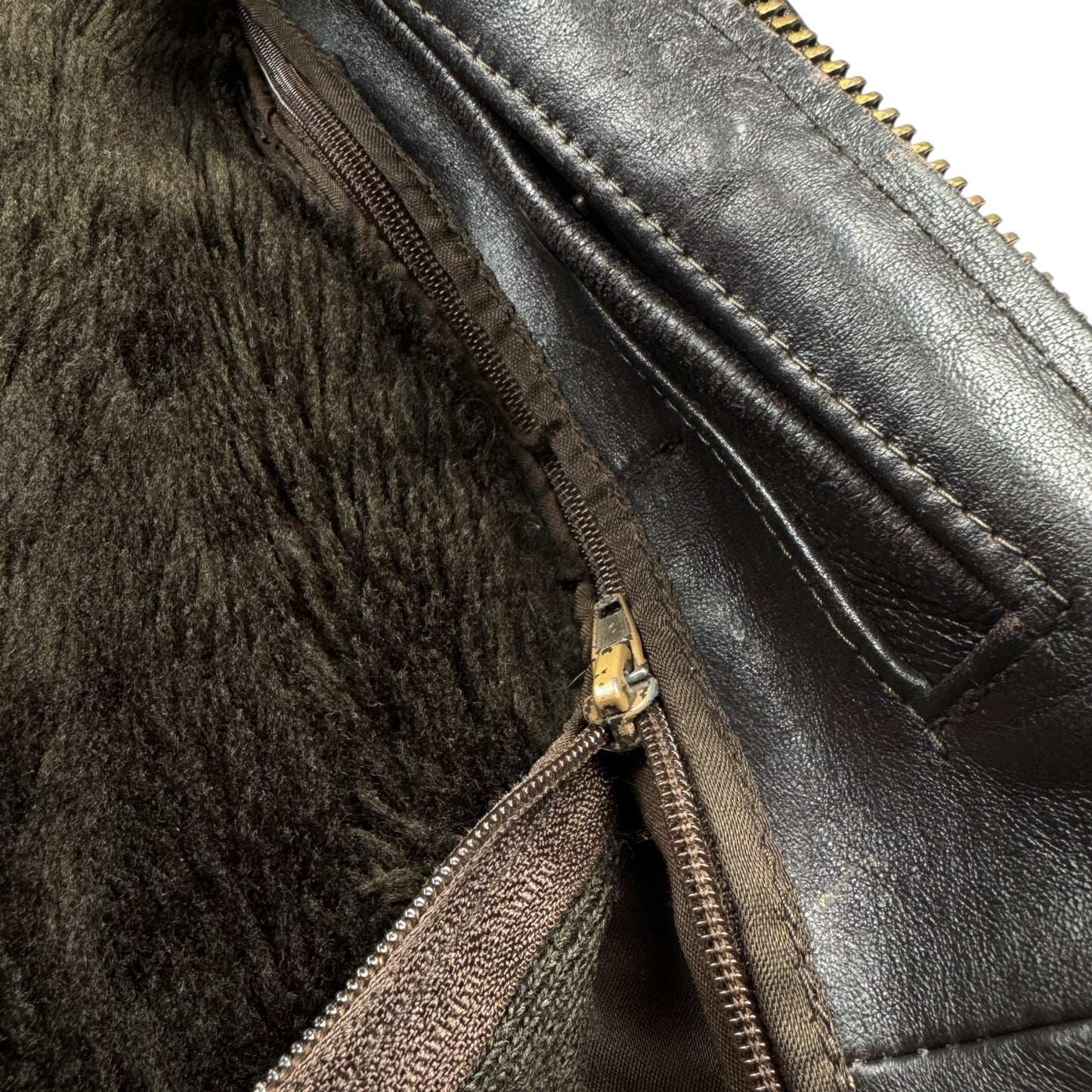 The Pilot Shearling Leather Bomber Jacket (L)