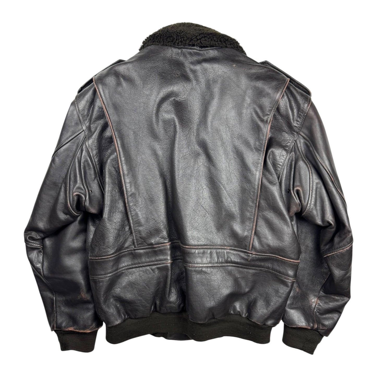The Pilot Shearling Leather Bomber Jacket (L)